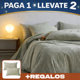 Promo 2x1: Ropa de Cama Completa en Algodón y Seda con Diseño Moderno + 2 Fundas de Almohada de REGALO