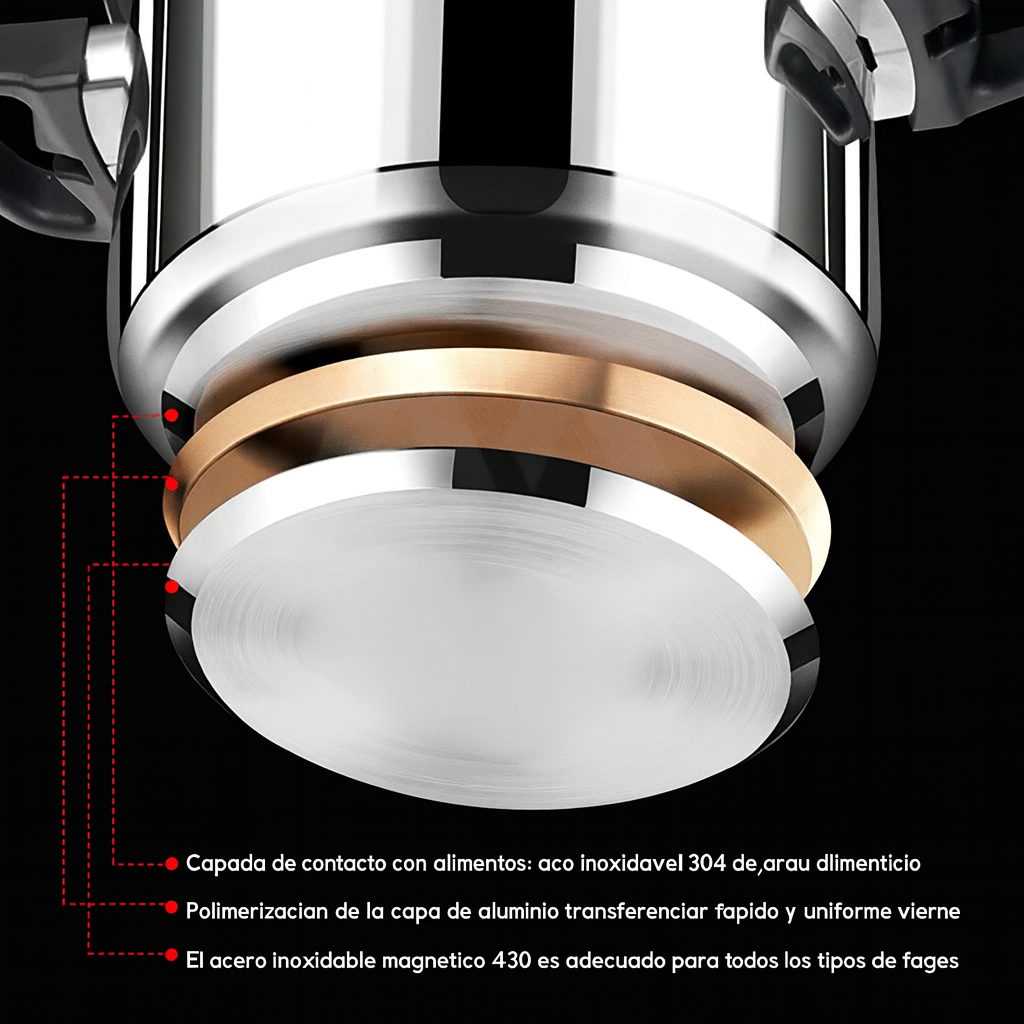 [Llevá 2, Pagá 1] Olla a Presión MasterTurbo de Acero Inoxidable | Antiexplosiva + ¡Regalo de Kit de Utensilios!