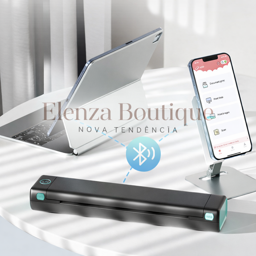 Mini impresora portátil Elenza PrintGo™ con Bluetooth y alta definición, sin cartucho