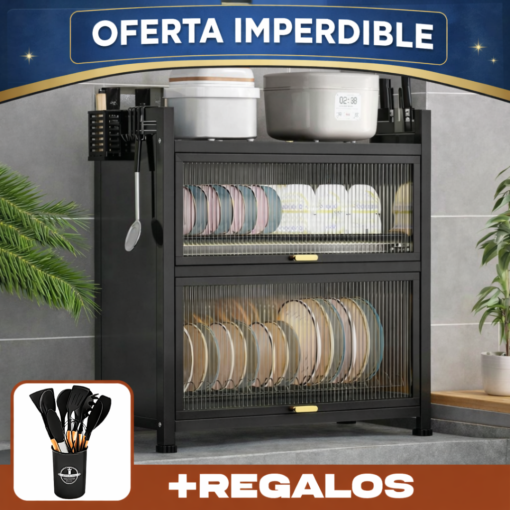 Set Completo de Escurridor en Acero Inoxidable con Tapas de Vidrio + Regalo: Kit de Utensilios de Cocina