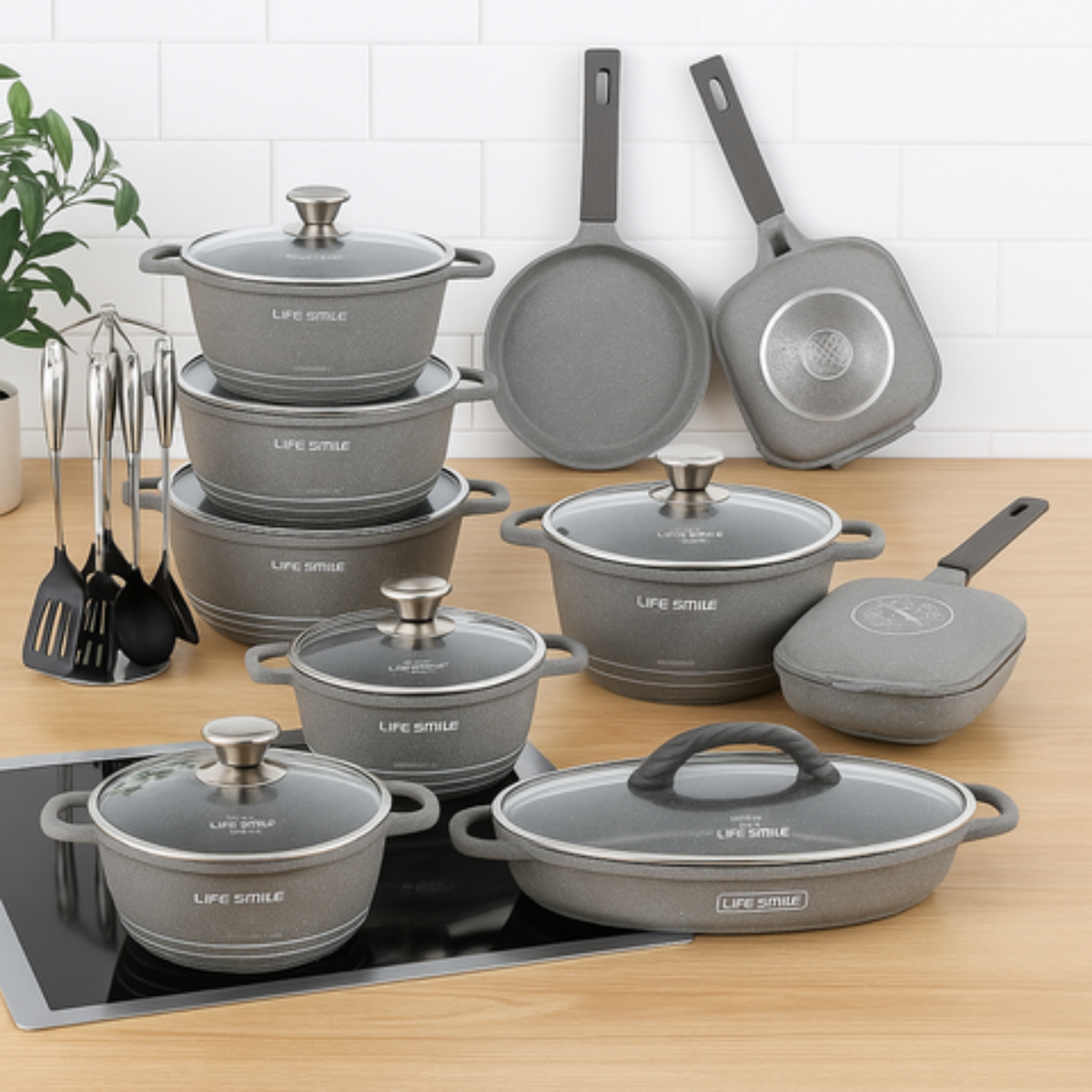 ¡Sólo Por Hoy | Kit de Ollas de Cerámica 19 Piezas Antiadherentes + Envío Gratis